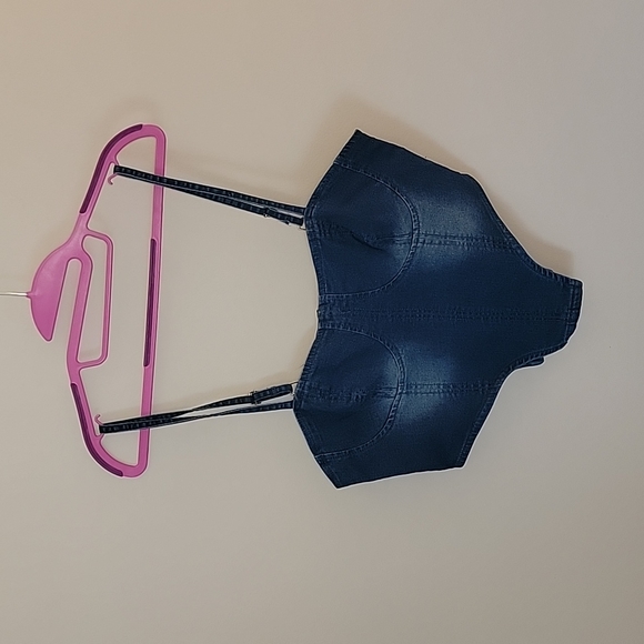 Denim Bustier Style Top - Picture 1 of 10